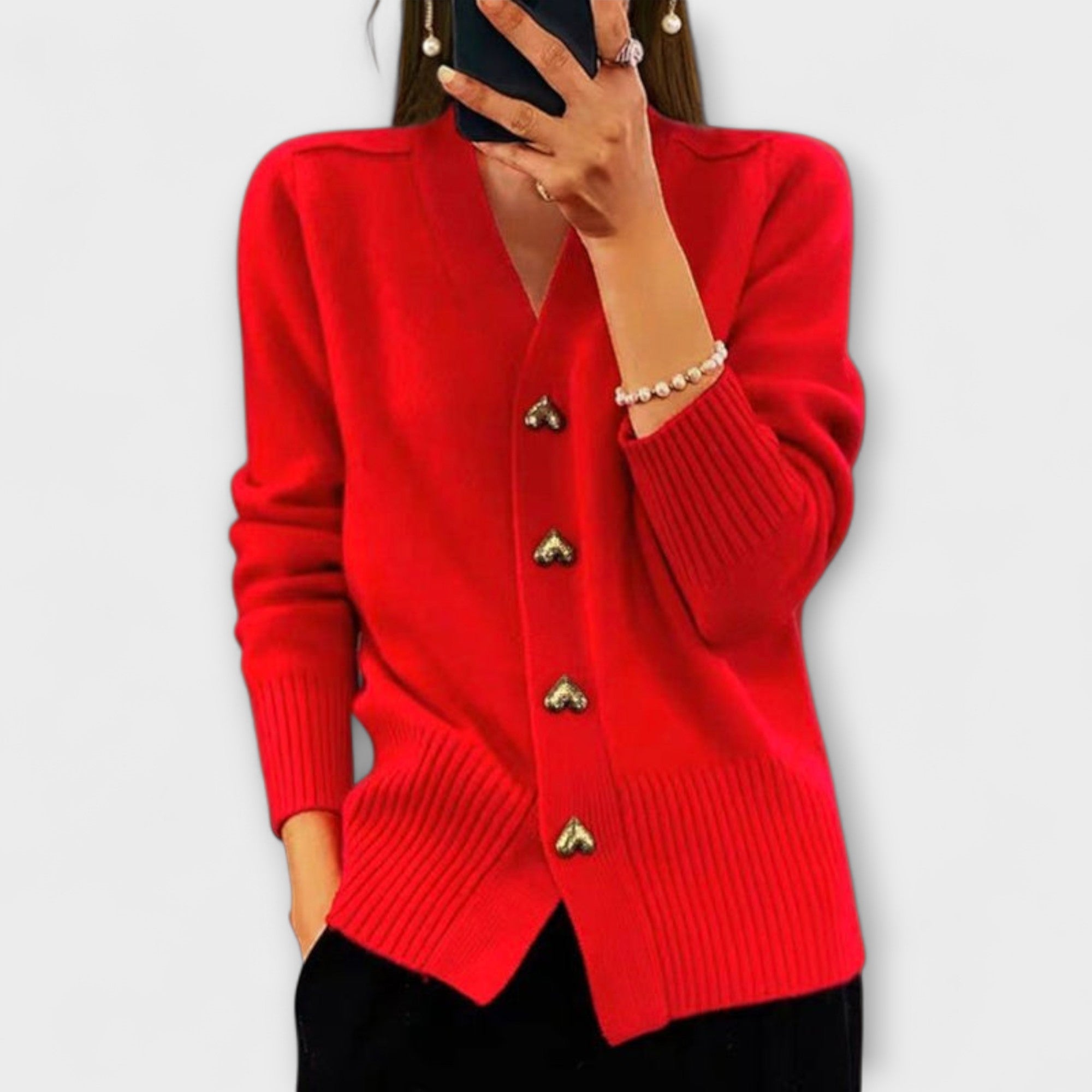 Marij – V-rameni pulover za ženske, eleganten vintage pulover