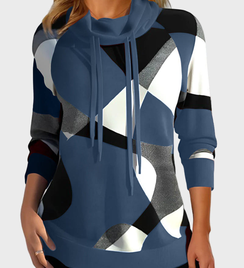 Moderna umetniška zasnova s ​​puloverjem s kapuco iz pletenine