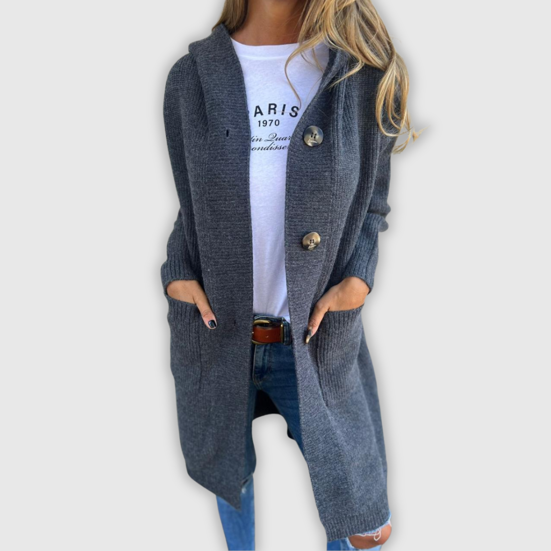 Giselle – Mehki in Stilski Dolg Cardigan, Idealno Za Vsakodnevno Nošenje