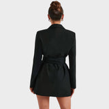 Zélia - Elegantna blazer obleka z V-izrezom