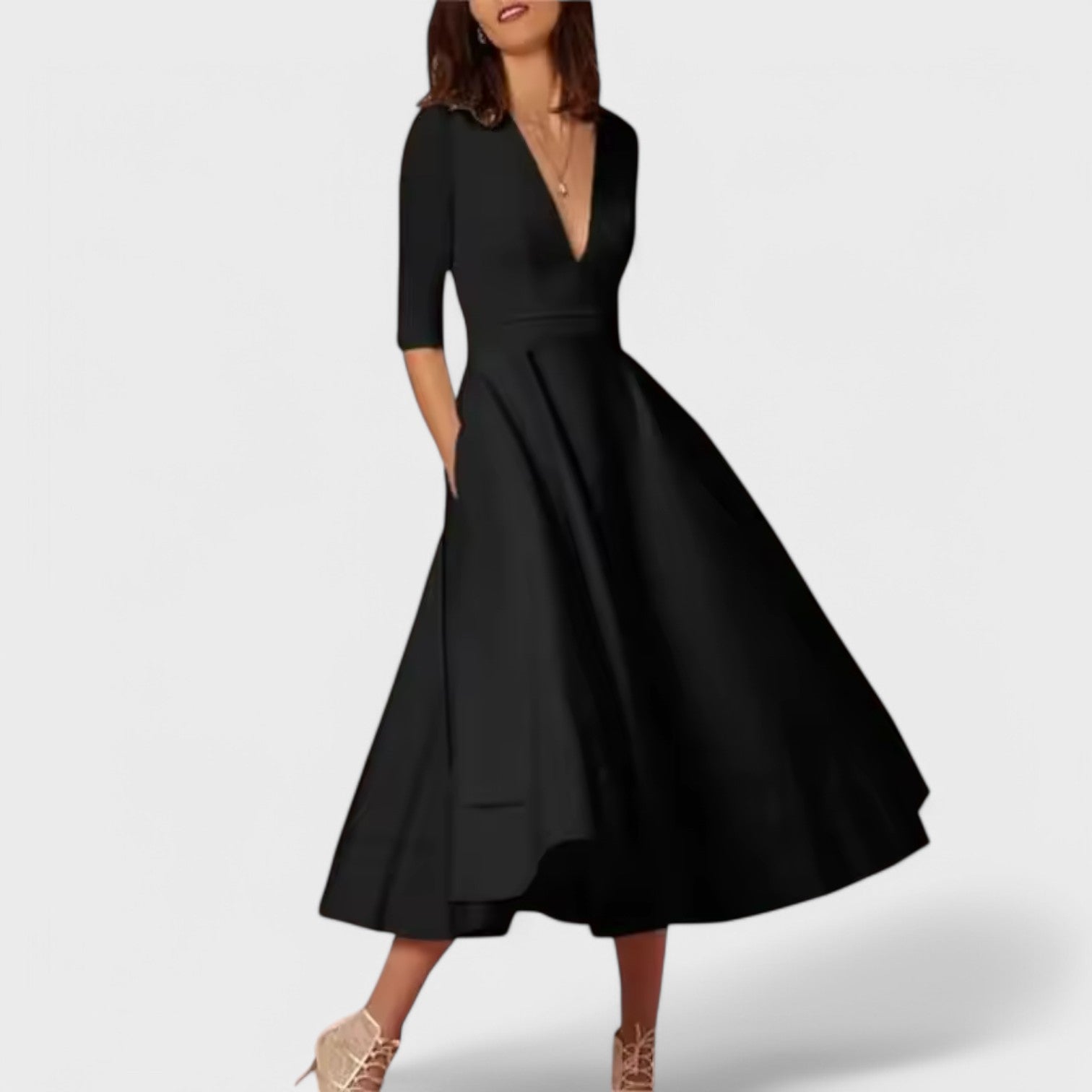 Helena - Čudovita elegantna obleka z V-izrezom