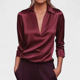 Nádia - Elegantna premium V-izrezna bluza, idealna za vsakodnevno in formalno nošenje