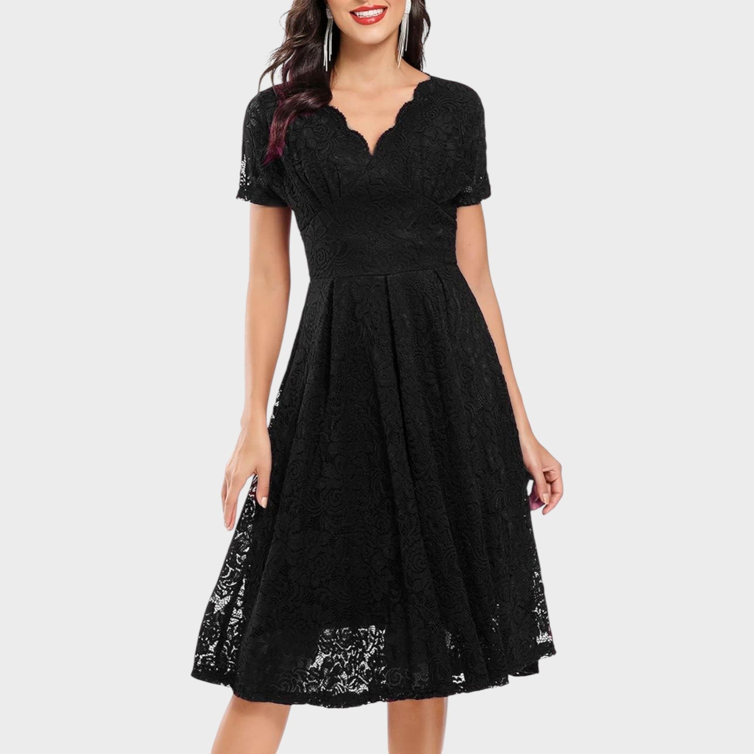 Mara - Cvetlična obleka z obročem