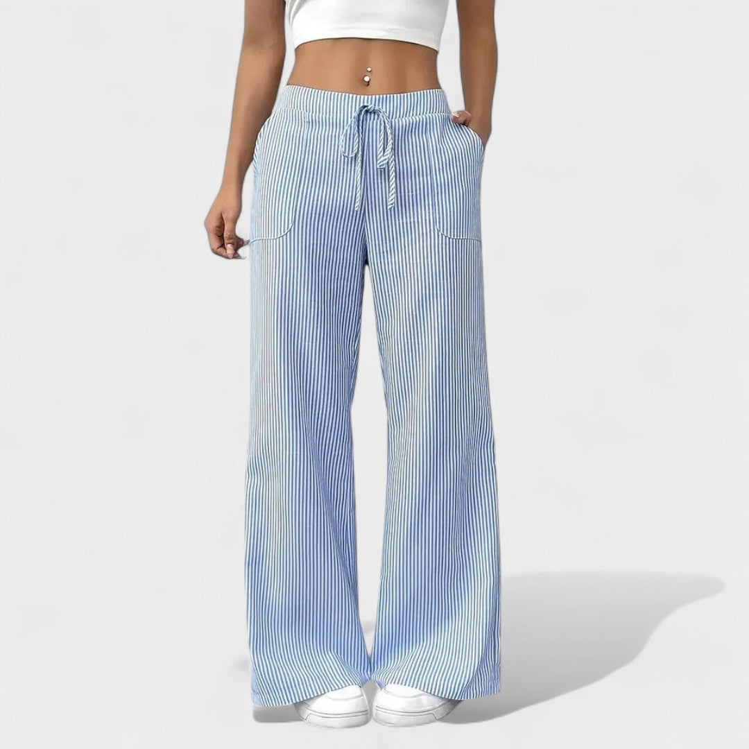 Maria - Udobne in široke hlače z elegantnimi detajli