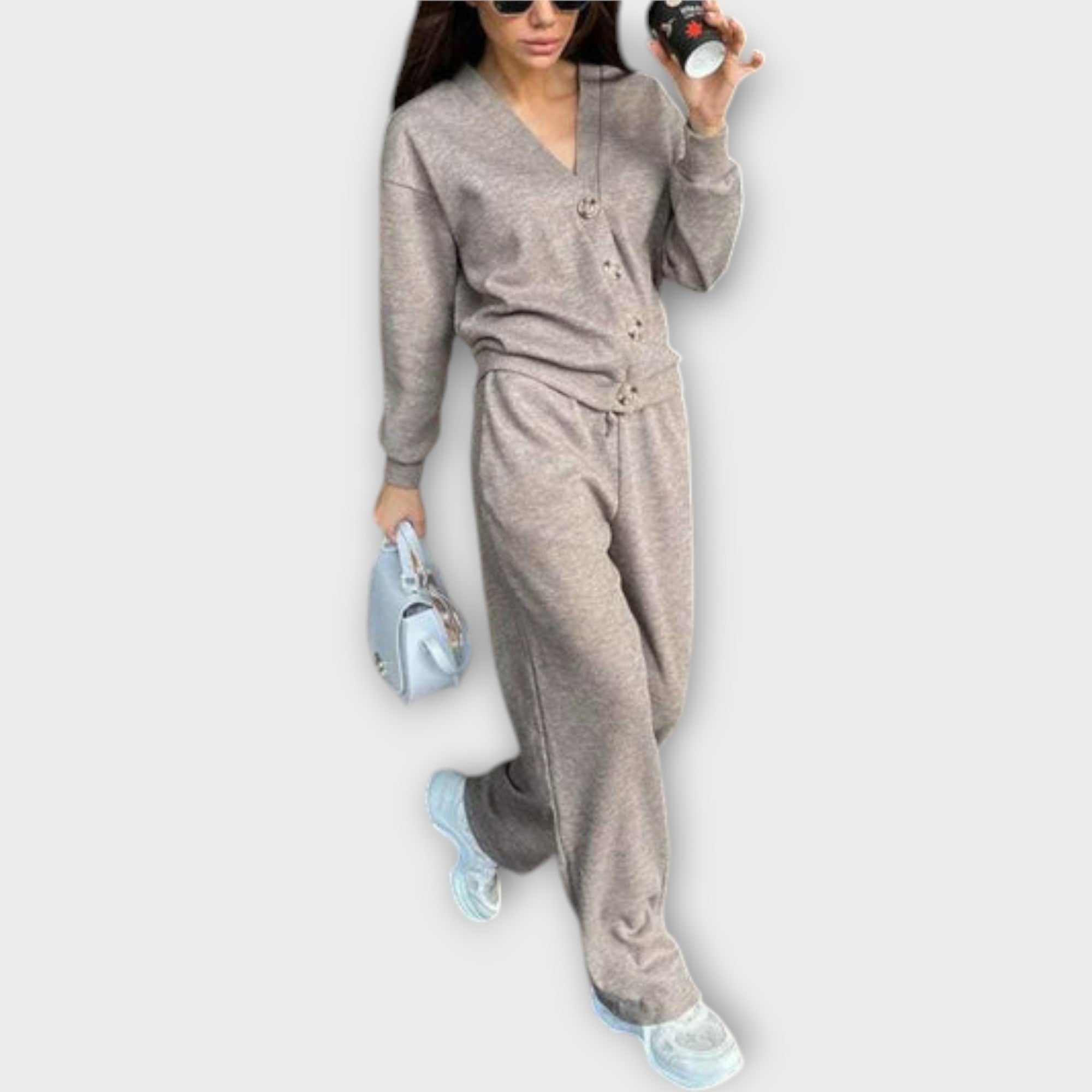 Hedviga - Stilna Komplec za Pletenje in Udobne Hlače Kompleti