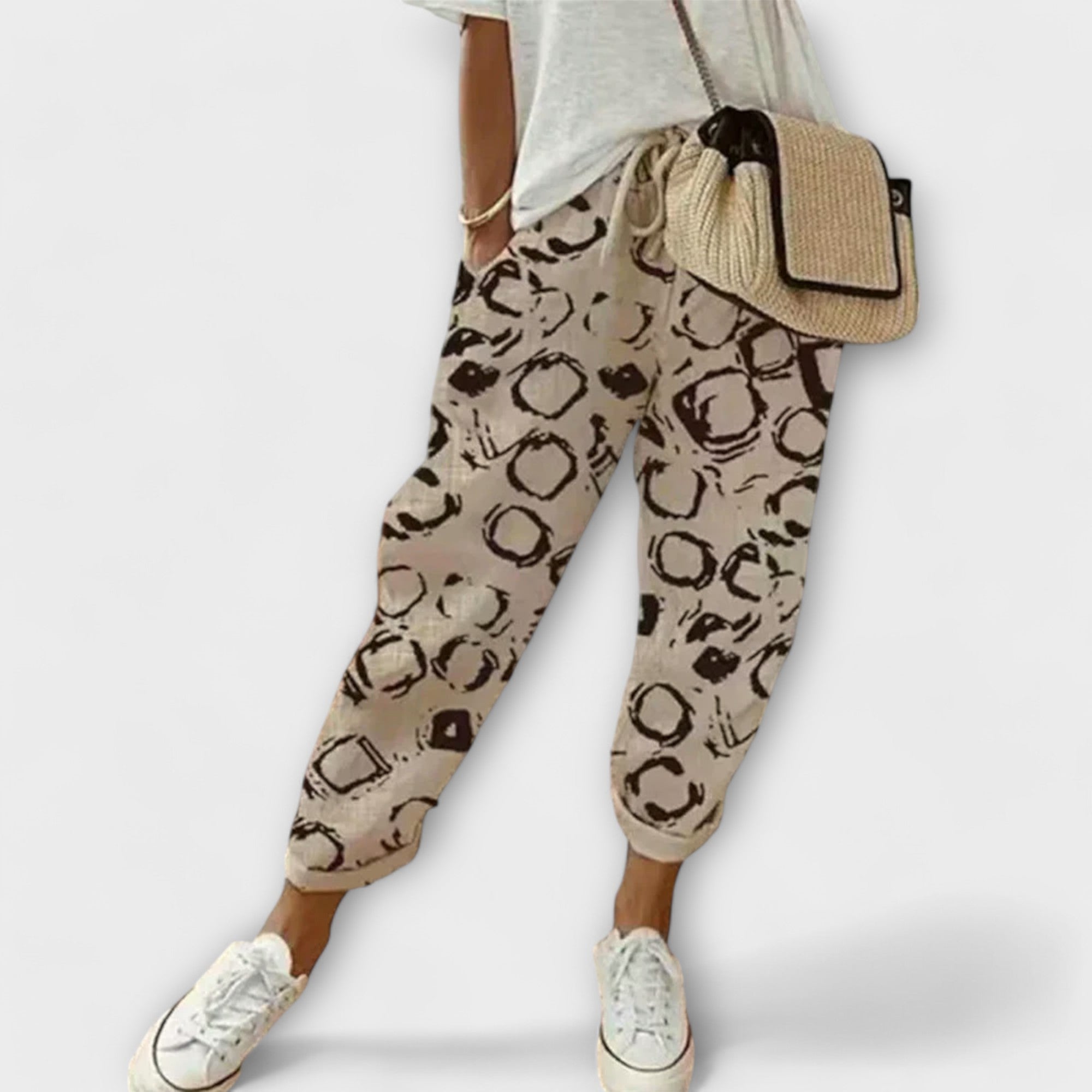 Aurora - Elastične lanene in bombažne hlače - udobna in stilska izbira za poletje