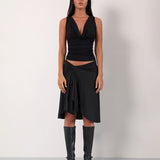 Esmeray – Črno midi krilo za eleganten videz