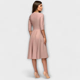 Anna - Stilska in Elegantna Midi Obleka z Pasom