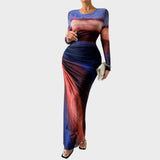 Amélia - maxi obleka z dolgimi rokavi