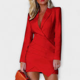 Gabriela - Glamurozna blazer-obleka z globokim dekoltejem