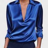 Nádia - Elegantna premium V-izrezna bluza, idealna za vsakodnevno in formalno nošenje
