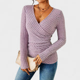 Jelena - Elegantna blusa z V-izrezom in kratkimi rokavi