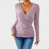 Jelena - Elegantna blusa z V-izrezom in kratkimi rokavi