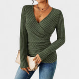 Jelena - Elegantna blusa z V-izrezom in kratkimi rokavi