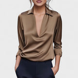 Nádia - Elegantna premium V-izrezna bluza, idealna za vsakodnevno in formalno nošenje