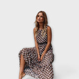 Dona - Midi boho obleka s pikčastim vzorcem