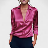 Nádia - Elegantna premium V-izrezna bluza, idealna za vsakodnevno in formalno nošenje
