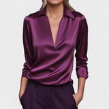 Nádia - Elegantna premium V-izrezna bluza, idealna za vsakodnevno in formalno nošenje
